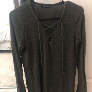 Tie front long sleeve